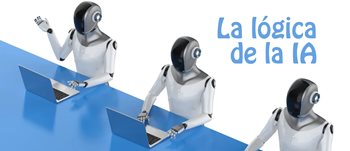 Grupo de tres androides de IA cada uno frente a una pantalla de PC